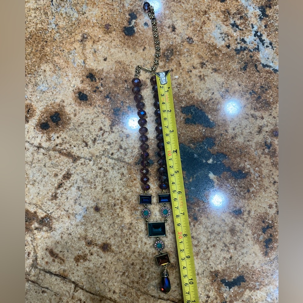 Heidi Daus purple and multicolored crystal drop necklace - Picture 7 of 13